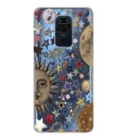 Xiaomi Redmi NOTE 9 Uyumlu Yıldız ve Gezegenler Tasarımlı Şeffaf Telefon Kılıfı