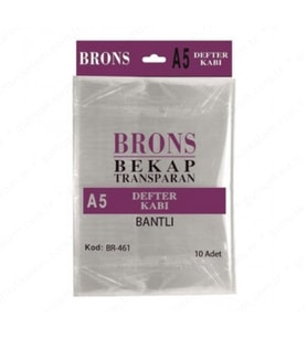 Brons Hazır Defter Kabı A5 Şeffaf 10Lu Küçük Boy - 2 paket
