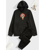 Unisex Shinobi Kedi Baskılı Eşofman Takımı (Siyah)