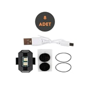 8 Adet Mini Uçak Kanat Led Kablosuz Aircraft Rgb Led Lamba Kablosuz Mini Usb Şarjlı