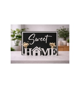 Sweet Home Dekor Tablo – Masa Üstü Ev Yazısı, Minimalist Ev Dekorasyonu