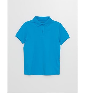 LCW Kids Turkuaz Polo Yaka Kız Çocuk Tişört