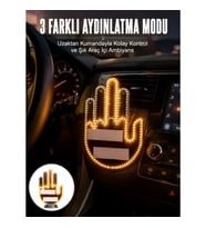 Mey İthalat® Uzaktan Kumandalı El Orta Parmak Led Araç Camına Özel Yeni Nesil