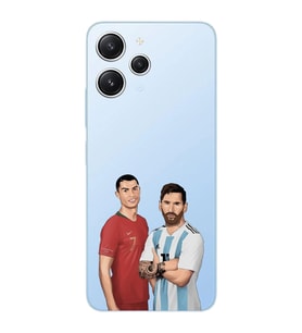 Xiaomi Redmi 12 Uyumlu Uyumlu Cristiano Ronaldo & Lionel Messi Tasarımlı Şeffaf Telefon Kılıfı