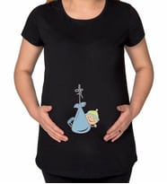 BK Gift Erkek Bebek Tasarımlı Siyah Hamile Tişört-2