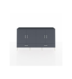 Arges Konsol 6 Raflı 2 Çekmeceli 4 Kapaklı 176x30x99 Antrasit-Antrasit