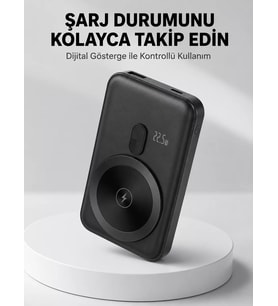 Northcity Yeni Nesil LCD Ekranlı Kablosuz Powerbank - Type C & USB Hızlı Şarj