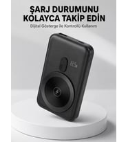 Northcity Yeni Nesil LCD Ekranlı Kablosuz Powerbank - Type C & USB Hızlı Şarj