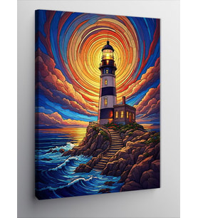 Kanvas Tablo Deniz Feneri Spiral