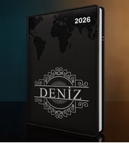 BK Gift Kişiye Özel İsimli Termo Sert Kapak 2026 Siyah Ajanda -12, Öğretmenler Günü Hediyesi, Yeni İş Hediyesi