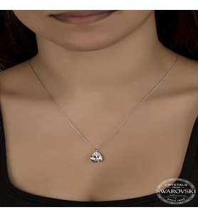 Ucarticaret S-warovski Crystal Taşlı Damla Gümüş Kadın Kolye