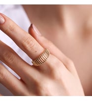 14K Altın Modern Yüzük  (Çok Renkli)