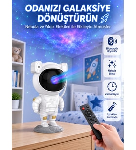 Mey İthalat® Dekoratif ve Fonksiyonel Astronot Projeksiyon Aydınlatma