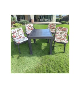 ARKALIKLI SANDALYE MİNDERİ 4LÜ 4CM SÜNGERLİ 42x42
