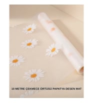 Mey İthalat® 10 Metre Papatya Desenli Kolay Temizlenebilir Çekmece Matı
