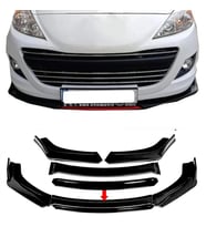 Peugeot 307 Siyah Renkli Şeritli Dilli Ön Lip 4 Prç Parlak Siyah ABS