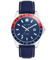 QUARK Qc-420L-2A2 METAL KASA DERİ KORDON TAKVİMLİ ERKEK KOL SAATİ (Gümüş)