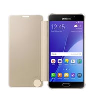 Galaxy A7 (2016) A710F ile Uyumlu Clear View Cover Altın EF-ZA710CFEGWW