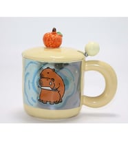 3D Capybara Desenli Porselen Kupa Bardak