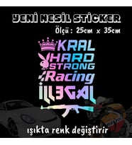 oto sticker seti cam kaput uyumlu etiket oto sticker - ışıkta renk değiştiren hologram sticker yapıştırma
