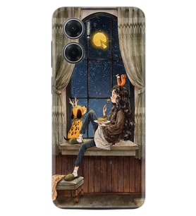 Xiaomi Redmi Note 11E Kılıf Resimli Desenli Baskılı Silikon Dog And Girl 1358