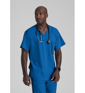 Barco Amplify 0115 - 0217  Medikal Giyim Doktor Scrubs Cerrahi Takım Likralı Yüksek Kalite Hastane Üniforması (Mavi)