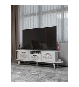 Tv Sehpası Tv Ünitesi Raflı 140 Cm Gzd Plus Atlantik Çam