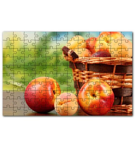 Cakapuzzle Sepette Kayısı ve Nektarinler Flu Arkaplan Puzzle Yapboz MDF (Ahşap) (120 Parça)