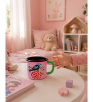 Emaye Kupa Pembe Kuş