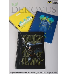 DEKOMUS İLE LİSANSLI BATMAN "TEKLİ" A4 80 YAPRAK KARELİ DEFTER