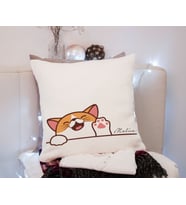 Sevimli Kedi Baskılı Yastık Kişiye Özel