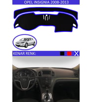 Opel Insignia 2008-2013 Için Uygun Torpido Koruma Halısı Siyah Kenar Renk Mavi