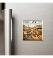 Karabük Şehri - Pop-Art Travel - 9x9 cm Buzdolap Magneti