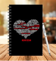 Sevgiliye Özel Farklı Dillerde Seni Seviyorum Yazılı Ahşap Defter Kalem Hediye Seti