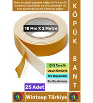 Süper Güçlü Yapışkan İç Mekan Duvar Ahşap Çok Yönlü Çift Taraflı Köpük Bant 18 Mm X 2 Metre 25 Adet