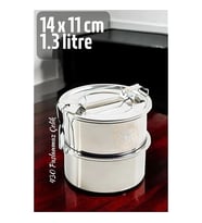 Sefer Tası Yemek Kabı Paslanmaz Çelik 2 Katlı 14 Cm 1.3 Li̇tre 721365