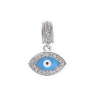 Kadın Mavi Renk Göz Model Taşlı Gümüş Charm (Gümüş Gri)