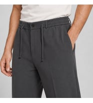 Erkek Füme Relax Fit Bağcıklı Baggy Pantolon