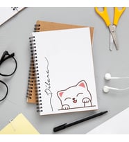Sevimli Kedi Baskılı Defter Kişiye Özel