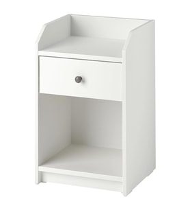 Komodin, Beyaz Renk MeridyenDukkan 40x36 cm 1 Adet Çekmece-2 Adet Açık Depolama Alanı Yatak Odası Mobilyası