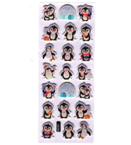 Sticker Kabartmalı Sticker Defter Planlayıcı Etiket (cb634) 16x7 cm- Sevimli Penguenler