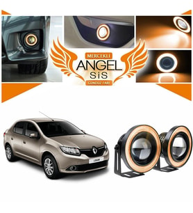 Dacia Logan Uyumlu, Universal Mercekli Led Angel Sis Farı, 76mm Turuncu Renk