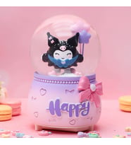 Işıklı Happy Tasarım Orta Boy Işıklı Müzikli Kar Küresi (Pembe)