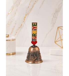 Metal El Çanı Servis Zili – Dekoratif Masa Zili Otel Kafe Resepsiyon Çağrı Çanı 10.5 cm