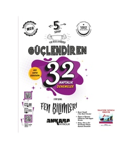 Ankara Yayıncılık 2025-2026 5. Sınıf Fen Bilimleri Her Hafta Çözeceğin Güçlendiren 32 Haftalık Kazanım Denemeleri (Çok Renkli)