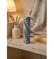 Ritmik Kalpler Mum - Mumelia Candles Doğal Soya, El Yapımı, Dekoratif - Gri