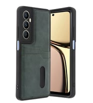 Realme C65 Sara Kartvizitli Deri Kılıf - Yeşil