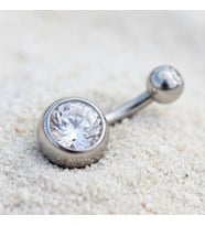 FerizZ 316L Çelik Zirkon Taşlı Klasik Piercing PRC-107