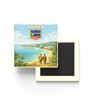 Retro Nauru Yaren Şehri Temalı Vintage Buzdolap Magneti – 9x9 cm