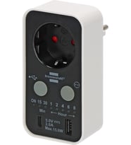 Brennenstuhl Countdown Serisi Led Ekranlı  USB ve Type-C Grişli Zaman Ayarlı Priz